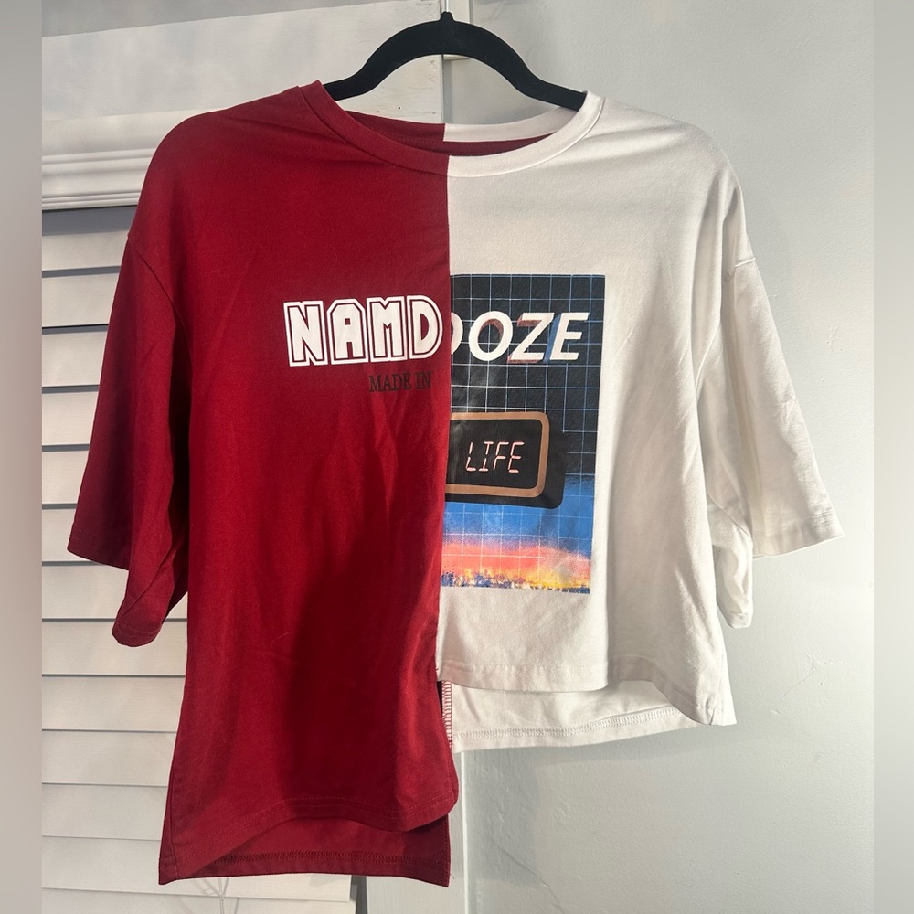 Namdoze Colorblock Step Hem Graohic Tee